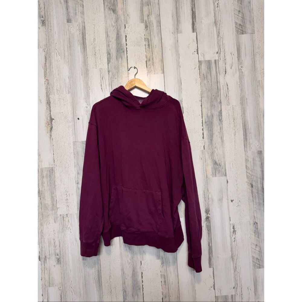 Old Navy Garment Dyed Hoodie Womens XXL Purple Maroon Oversized Fleece Pullover